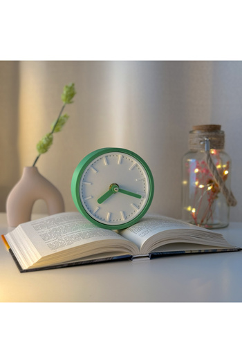 OEM Desk clock, silent, 11 cm, green, 3D printed from PLA (Bioplastic) (1038)