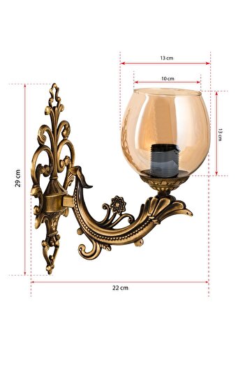 DEDE SINGLE SAVA LAMP WITH TOLD HONEY GLASS