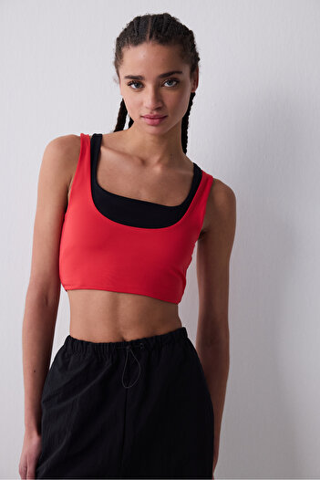Penti Sporty Cut Out Red Top