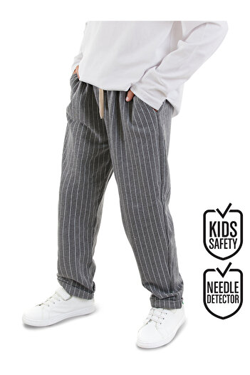 Denokids Παντελόνι για αγόρι ριγέ γκρι