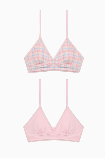 Penti Geometrisch gemusterter My First Bra Herbst-Trainings-BH mit abnehmbarer Kappe, 2er-Pack
