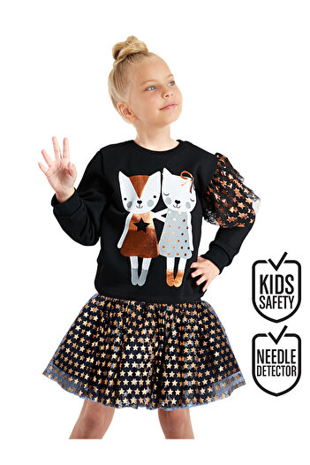 Denokids Fusta Tutu din Tulle Negru Star pentru Fata