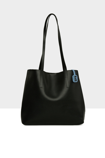 Bagmori Black Women's Side Snap Thin Strap Tote Bag M000008663