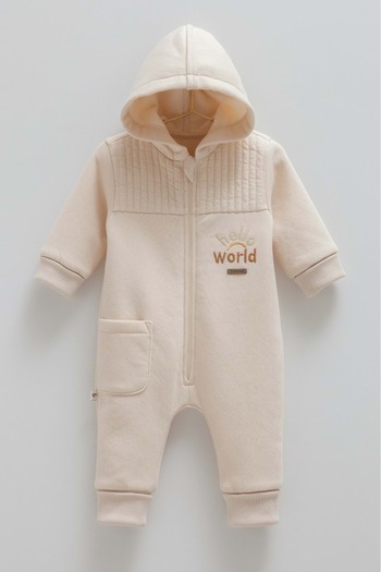 Caramell Animals World Pocket Detail Hooded Jumpsuit Beige