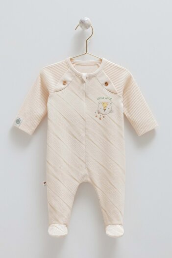 DIGERUI Good Baby Front Zippered Jumpsuit Beige