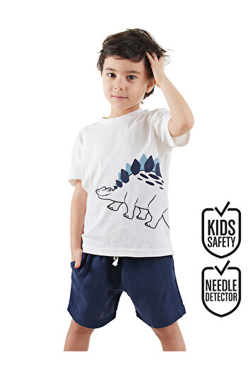 Denokids Dinosaurier Jungen T-Shirt Musselin Shorts Set