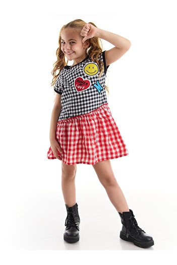 MSHB&G Red Black Power Woven Summer Dress for Girl - Gingham