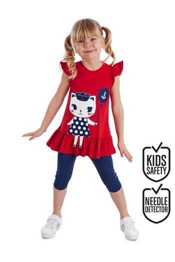 Denokids Sailor Cat Girls Tunic Tights Set