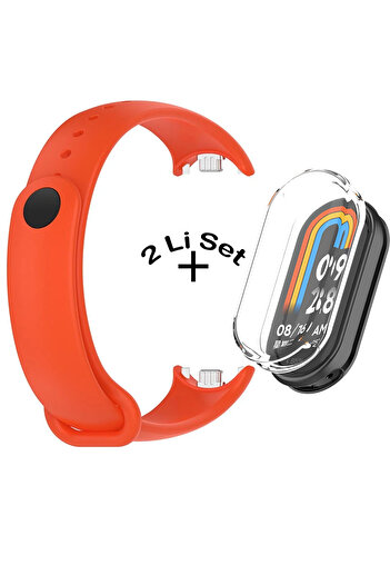 Nezih Case Xiaomi Mi Band 8 / Mi Band 9 Compatible Classic Cord Silicone + Case Protector