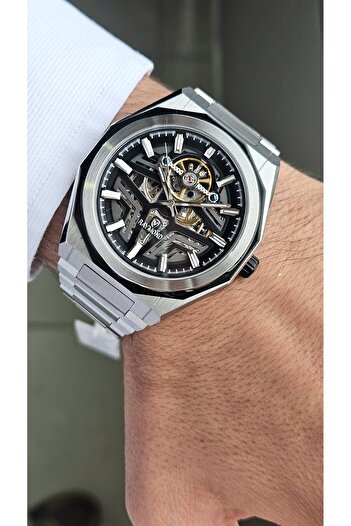Raymond Rym-311656 Automatic Men's Watch - Steel Case and Strap - 2 Years Warranty Ss-Bk