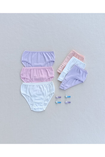 siyalife Chiloți pentru fete, colorați, moale, texturați, elastici, din lycra, pachet de 6