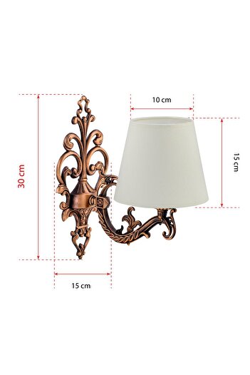 DEDE Zamak Sconce with Copper Cream Hat