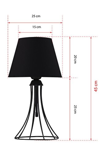 DEDE Conical Lampshade Black Table Lamp