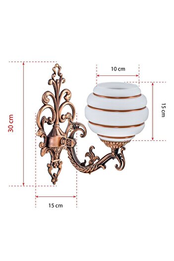 DEDE Zamak Sconce Copper Brown Striped White Ca