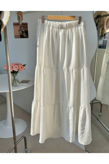 SHEIN Curve+ maxi skirt, white