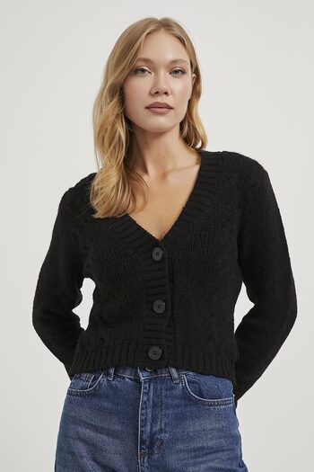 Arma Life Armalife 1101 knitted buttoned women's cardigan with knit details