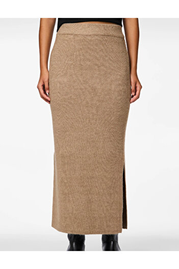 PIECES Pieces midi skirt, brown