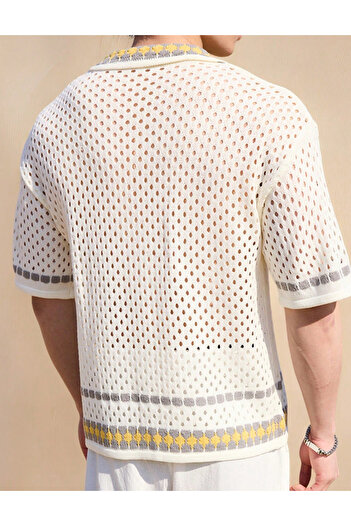 SHEIN MANFINITY short-sleeved shirt, cream