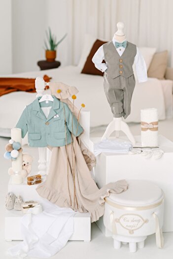 Andreeatex Complete baptism set (trousseau) - Sebastian - mint