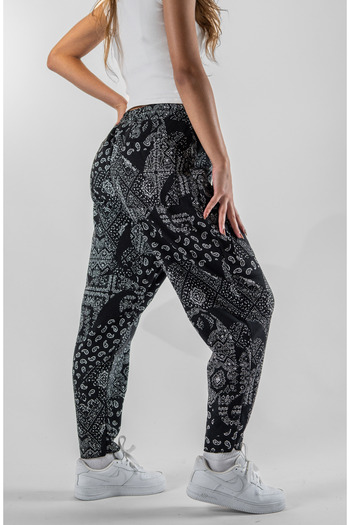 Superbluemexico Women's Large Pocket Detailed Patterned Jacquard Baguette Pants