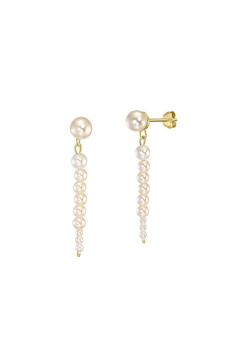 ohmygod jewelry 925 Argint Silver Earrings Plated with Gold and Pearls – Paola