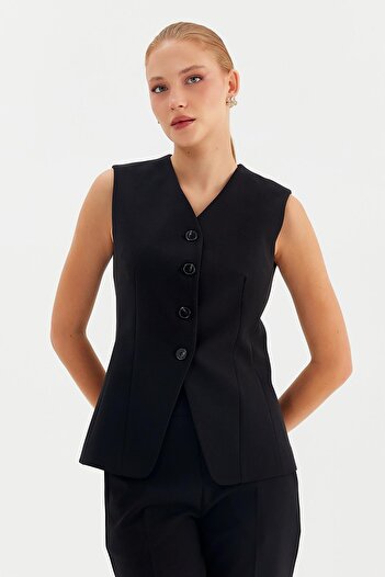Nish&Chic V-Neck Long Vest