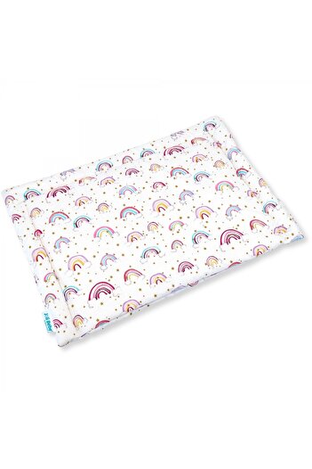 Boema Home Deco Baby Pillow Cotton 40 x 60 cm, pink rainbows