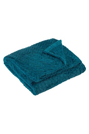 eDebara Blanket, Popcorn Pattern Petrol, for Armchair or Sofa, Size 160x130 cm