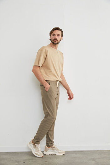 CALİA Men's Relaxed Fit Striped Jogger Pants