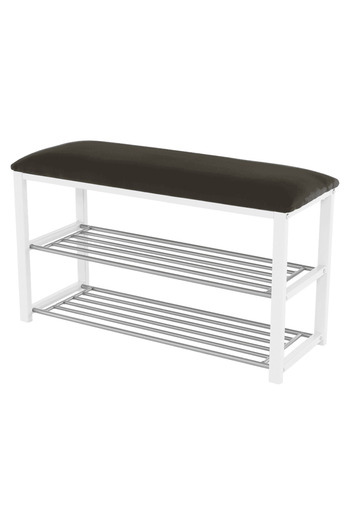 DacEnergy Bench with shoe shelves, grey/white, LANGELLA NEW