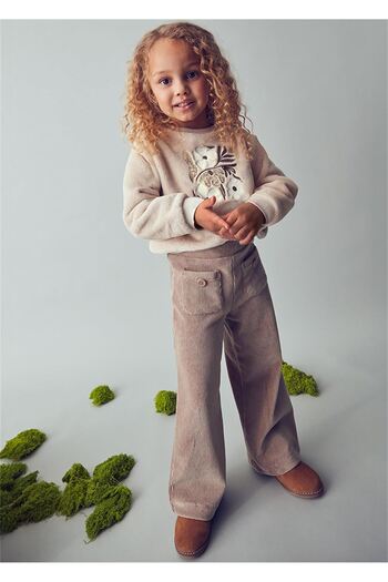 MAYORAL Girl's Velvet Knitted Trousers Beige 4575