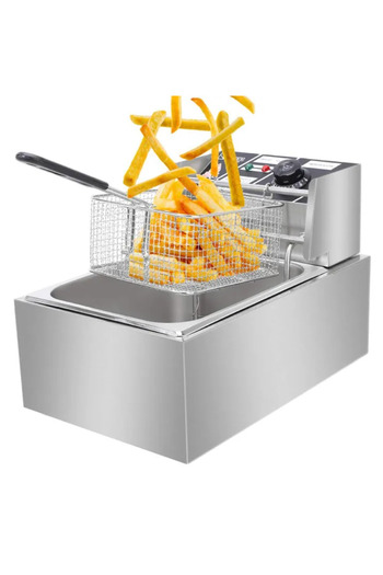 Generic Electric Deep Fryer Stainless Steel Single Cylinder 6 Liter