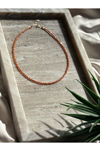 Le'sluette shadow of style Gold Detailed Sand Bead Necklace