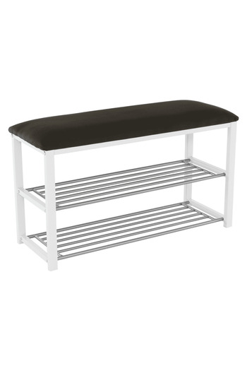 DacEnergy Bench with shoe shelves, grey/white, LANGELLA NEW