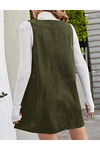 SHEIN Curve+ mini dress, khaki