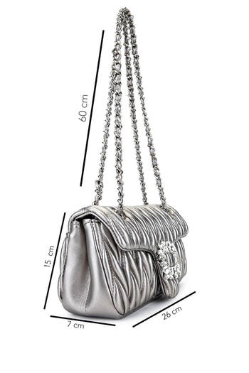 Tamer Tanca Women's Faux Leather Metallic Shoulder Bag