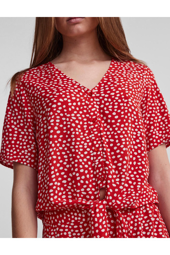 PIECES Pieces short-sleeved shirt, red