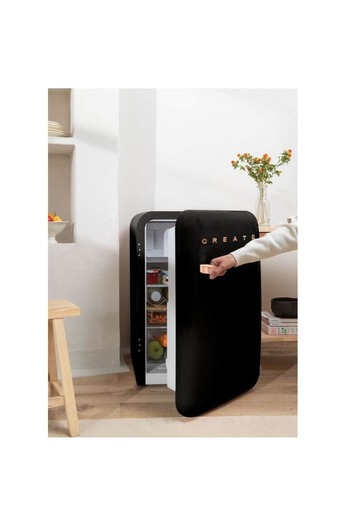 Create Retro mini fridge, CREATE, 107 liters, black/rose gold