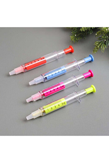 Generic Set of 6 Ball Points Syringe Shape With One Side Marker and Other Blue Side Ball Point