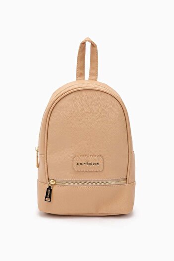 Levidor Nude Zipper Detailed Shoulder Bag