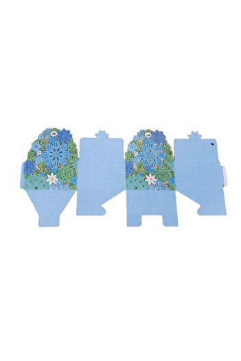 Generic Elegant Floral Gift Box with Ribbon – Turquoise Party Favor for Weddings & Events (12 pieces)