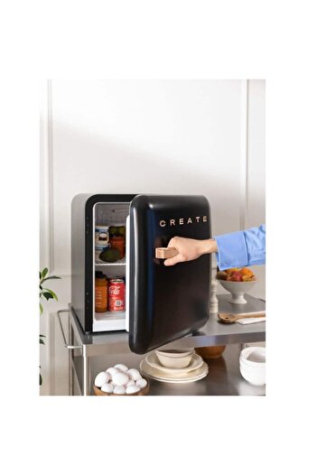 Create Retro minibar refrigerator, CREATE, 48 liters, black/rose gold