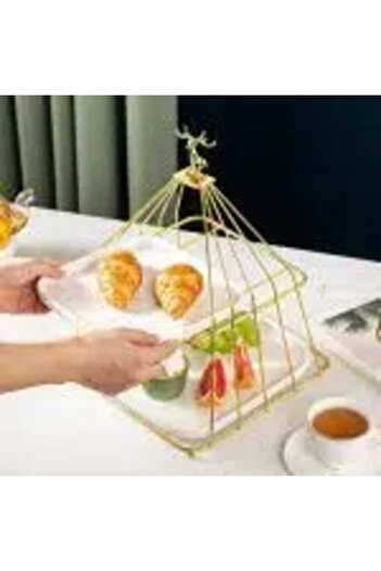 Trendy's Fruit tray, two-tiered, white