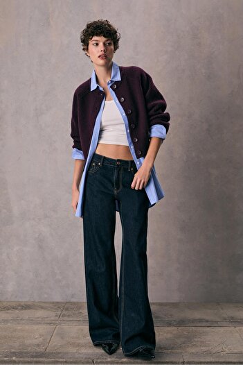 Stradivarius Button-up knit cardigan