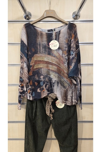 Park Moda Mercerized Blouse Mixed Leopard Pattern