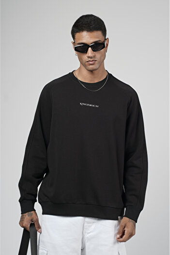 Butik Trend Biz Oversize Raglan Sleeve Printed Sweatshirt