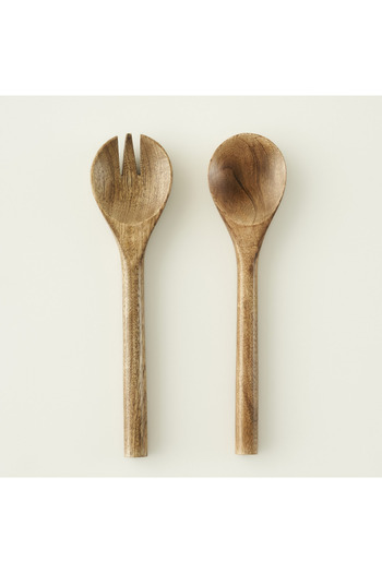 Bella Maison Wooden Mango Salad Serving Set Brown (28X7 cm)