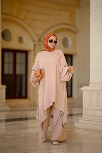 NS Moda Hijab Elena Set Mink Model-552