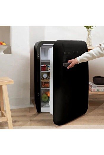 Create Retro mini fridge, CREATE, 107 liters, black/black