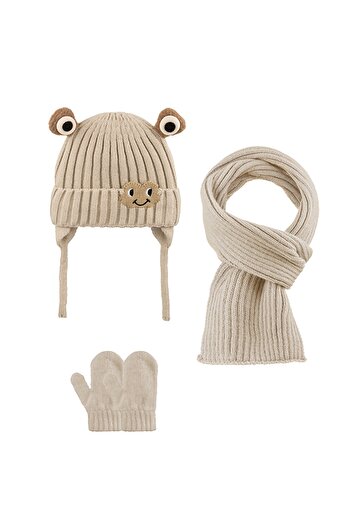 Kitti 0-18 Months Baby Boy Scarf Beanie Gloves Set of 3